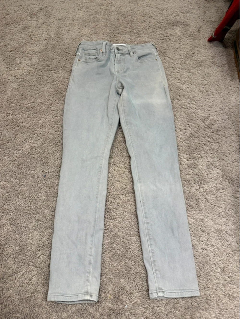 Dear John Gisele Skinny Jeans Size 27 Light Gray Faded Stretch Denim